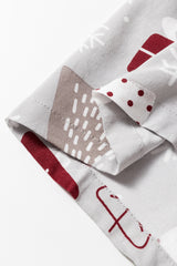 White Christmas Deer Printed Shirt and Pants Pajama Set