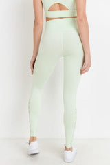 Highwaist Hybrid Mesh & Lattice Straps Full Pocket Leggings