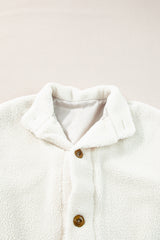 Beige Sherpa Cap Sleeve Stand Collar Vest Coat