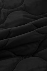 Jungle Green Quilted Drawstring Hooded Zip Up Puffer Vest