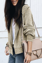Apricot Gingham Contrast Trim Open Front Cardigan