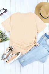 Blank T Shirt - Orange Crewneck Rolled Up Short Sleeve Plain T-Shirt Customized