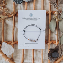 Grief crystal bracelet with an affirmation