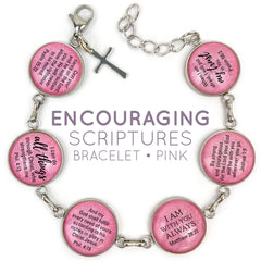 Hope & Encouragement Scripture Bracelet – Glass Charm Stainless Steel