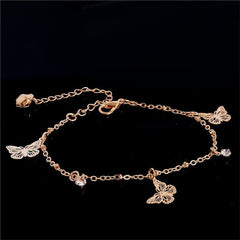 Butterfly Bohemia Silver Plated Chain Ankle Bracelet