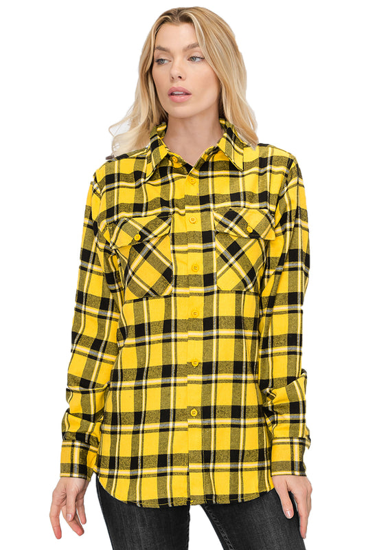 Oversize Boyfriend Plaid Checkered Flannel FL106
