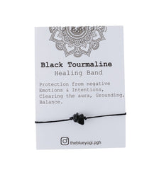Black Tourmaline Band with an Affirmation