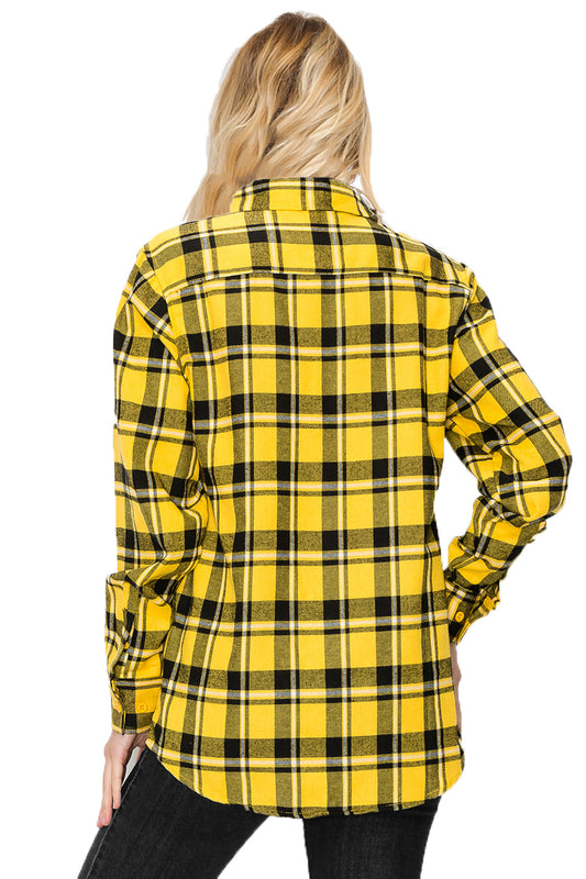 Oversize Boyfriend Plaid Checkered Flannel FL106