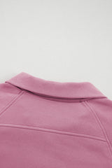 Parchment Zip Up Stand Collar Ribbed Thumbhole Sleeve Sweatshirt