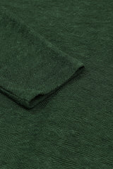 Black Plain Textured Button Up Shirt Shacket with Flap Pockets