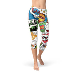 Womens Comic Book Capri Leggings