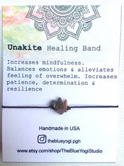Unakite Gemstone Healing Band Casual & Boho Bracelet or Anklet Tie