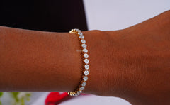 Unique Round Cut Lab Grown Diamond Tennis Bracelet, 8.00 CTW Diamond