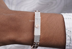 Elegant Rose Gold Cuban Link Bracelet, 4.05 CT Lab Grown Pave
