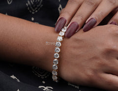 Unique Round Cut Lab Diamond Eternity Bracelet, 23.00 CTW Lab-Grown