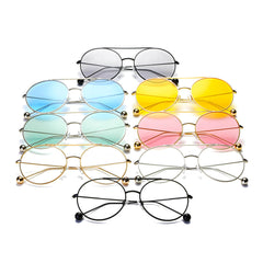 EUREKA | Unisex Round Tinted Lens Aviator Clear Glasses Balled Sunglas