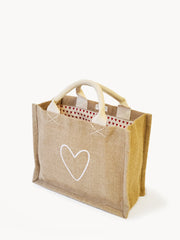 Jute Canvas Gift Bag - Love