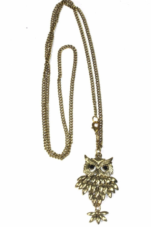 Rising Owl Pendant Necklace