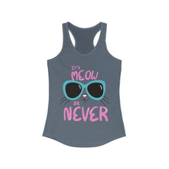 It's Meow or Never Cat Lover Racerback Tank Top