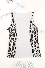 Crisscross Leopard Splicing Tank Top