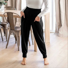 High-waisted Smocked Lounge Jogger Pants