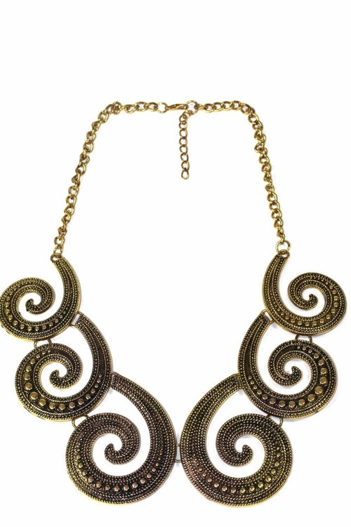 Six Spirals Statement Necklace