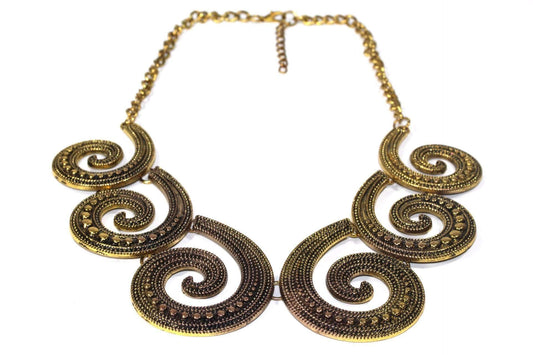 Six Spirals Statement Necklace