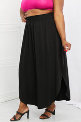 It's My Time Full Size Side Scoop Scrunch Skirt in Black