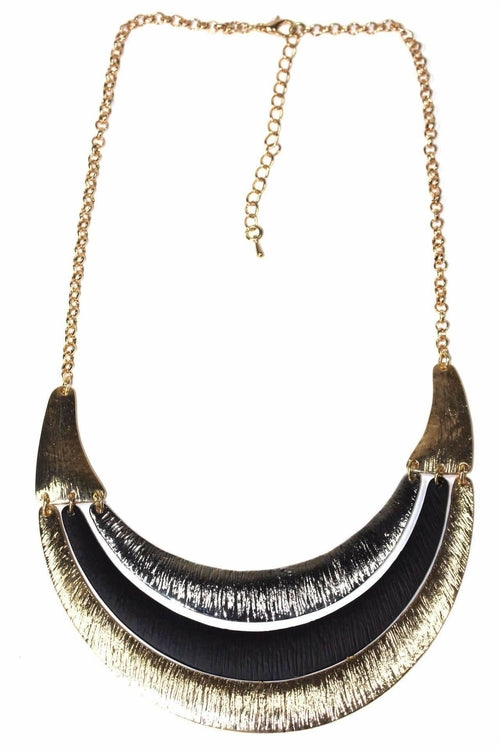 Crescent Moon Three Tier Necklace