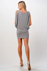 Double Layered Banded Bottom Mini Dress