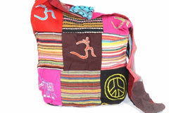 Mixed Symbols Durrie Patchwork & Pop Art Sling Jhola Bag