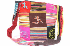 Mixed Symbols Durrie Patchwork & Pop Art Sling Jhola Bag