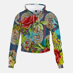 Jacki Easlick Tiger Flower Cropped Sweatshirt