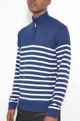 QUARTER ZIP STRIPE POLLUVER