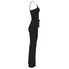 Sexy Bodycon Waist-Tie Jumpsuit