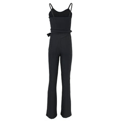 Sexy Bodycon Waist-Tie Jumpsuit