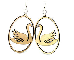 Swan in Oval Earrings # 1060