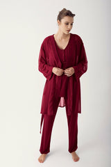 Shopymommy 12309 Chiffon 3-Pieces Maternity & Nursing Pajamas With