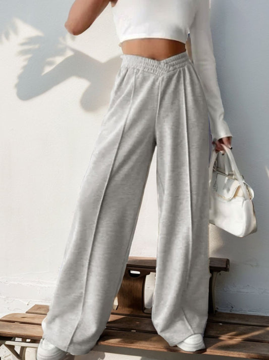 Elastic Waist Wide Leg Pants