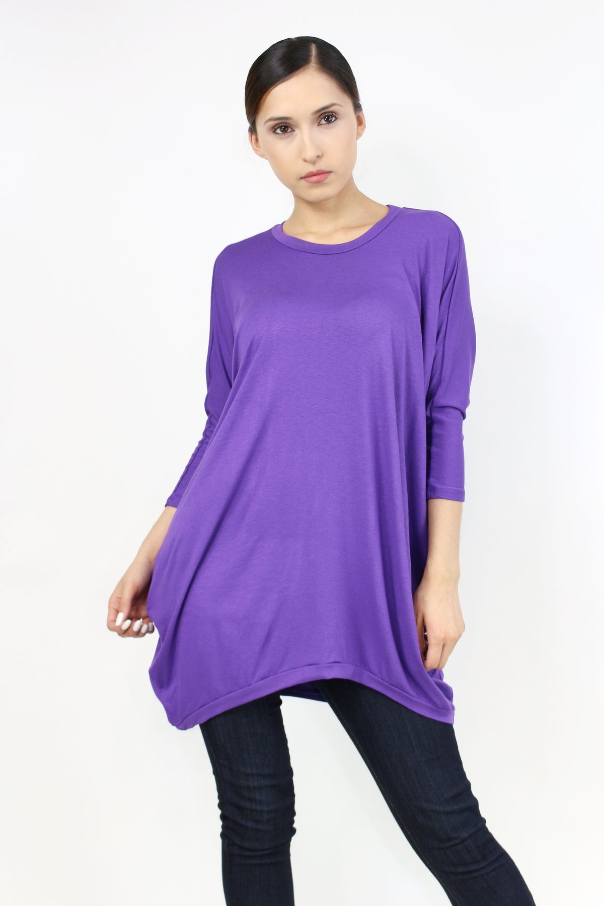 Oversized Shirt Dress Purple