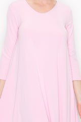 Solid Balloon Dress - Pink