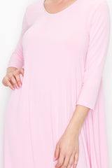 Solid Balloon Dress - Pink