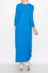 Solid Balloon Dress - Royal Blue