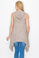 Sleeveless Hooded Top - Mocha