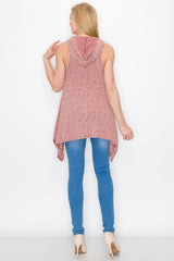 Sleeveless Hooded Top - Pink