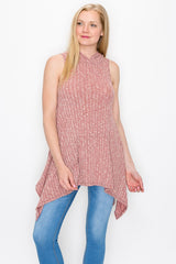 Sleeveless Hooded Top - Pink