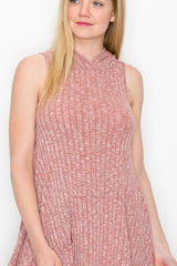 Sleeveless Hooded Top - Pink