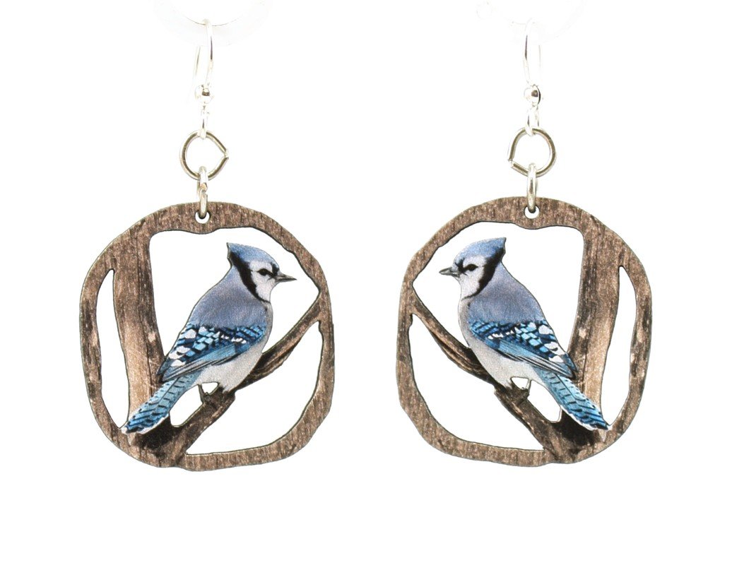 Blue Jay Earrings #1593