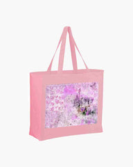 Pink Flower Collage Tote Grocery, Beach & Accessories Bag