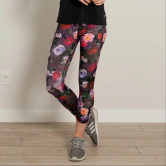 Floral Midi High Waist Active Pants